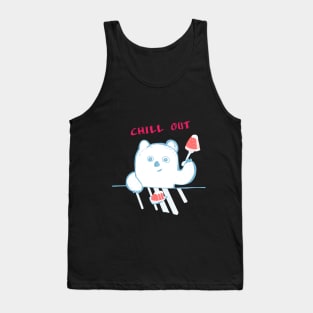 Polar bear says Chill Out Tank Top